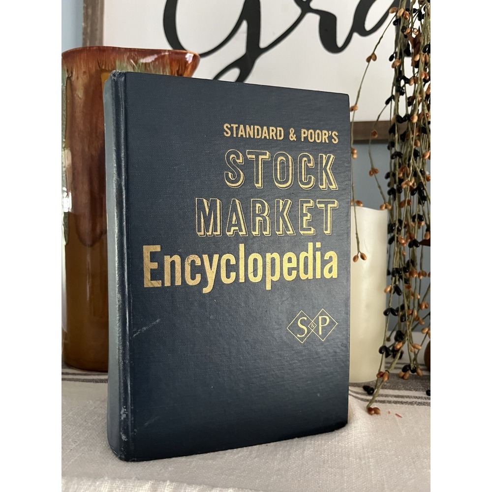 1966 Standard & Poor's Stock Market Encyclopedia Dark Blue & Gold Hardcover S&P